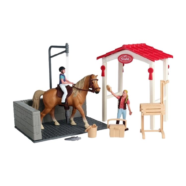 Imaginative Horse Stable Pretend Play Set Detailed Animal Models Grooming Accessories For Kids Educational Development