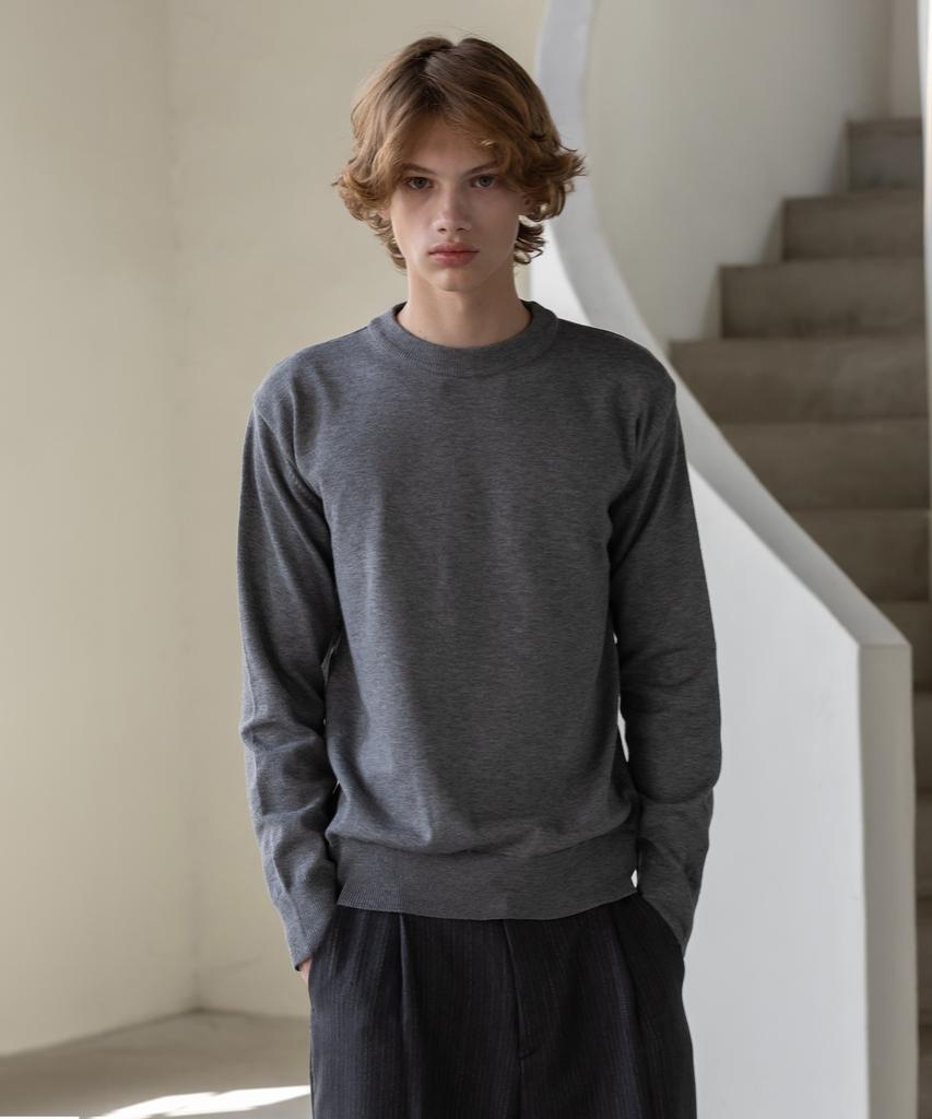 Dekkoloso Mode Herashi Round Knit [Charcoal]