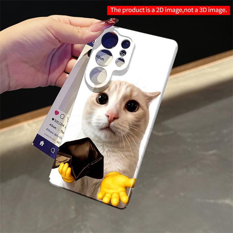 2DFlat Samsung phone case Empty Wallet Cat Phone Case Applicable to Galaxy S22 S23 S24 S25ULTRA S26 A12 A13 A14 A15 A16