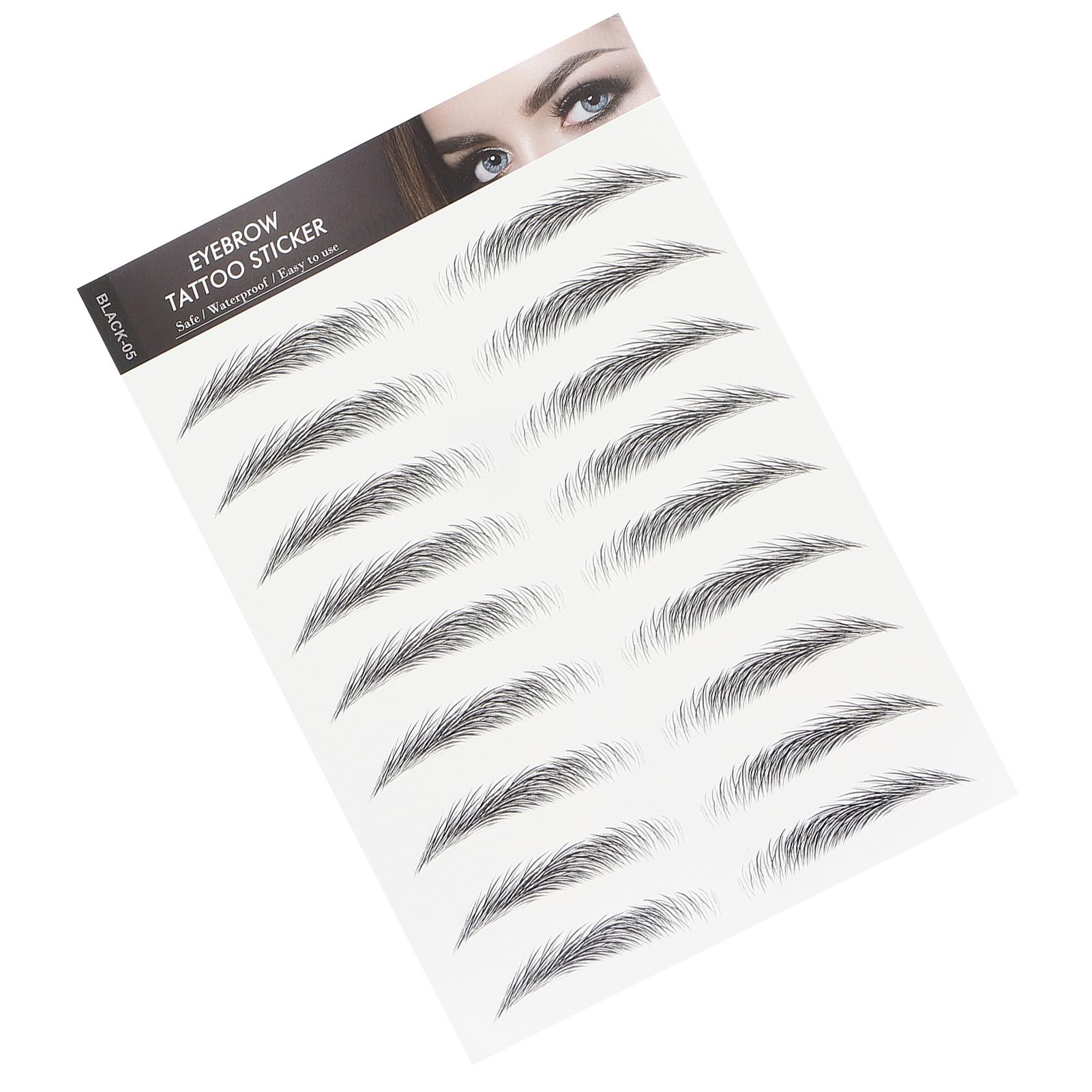 

Long Lasting Eyebrow Transfers Sticker Household Portable Women Eyebrow Tattoo Sticker BLACK-05