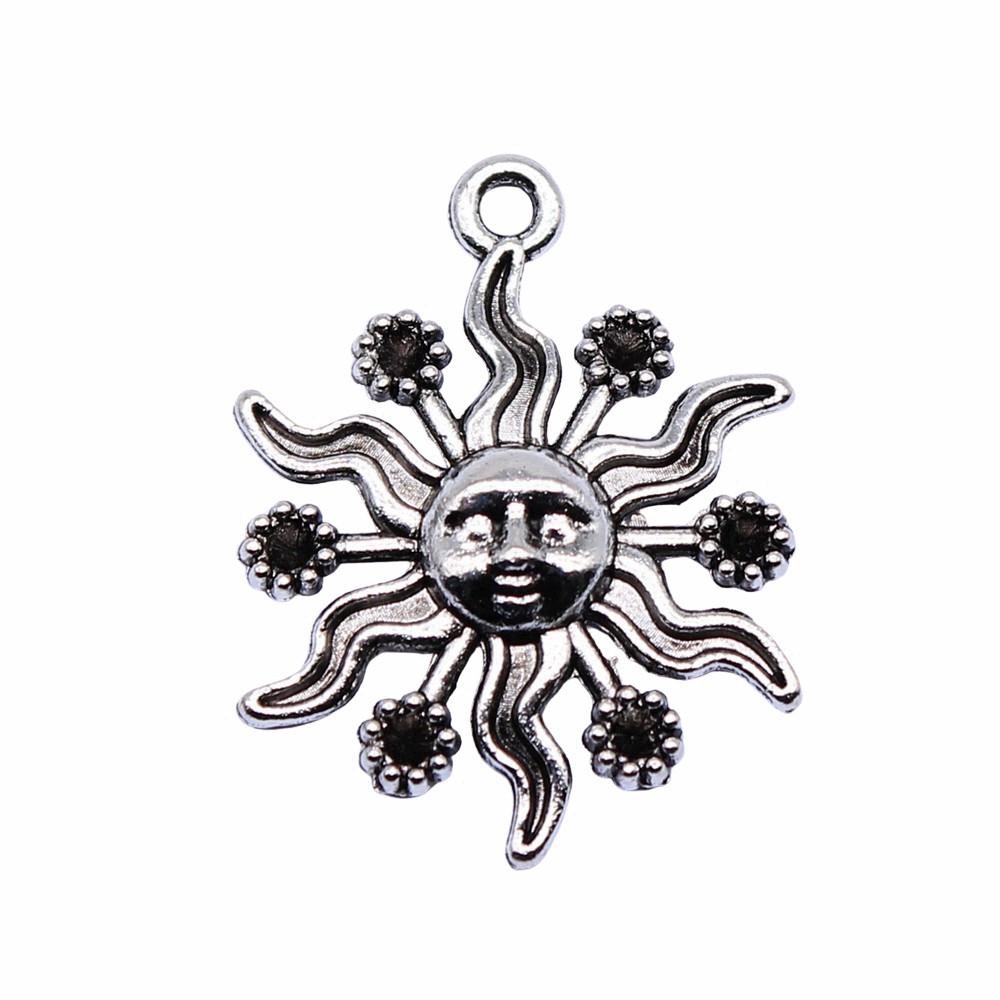Sun And Moon Face Charms Multi Color Alloy Pendants For Celestial Themed Jewelry