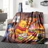 Winter Winnie Pooh Party Flannel Blanket Super Soft Warm Cozy Blanket For Sofa Bed Office Travel Allseason Home Decor Gift