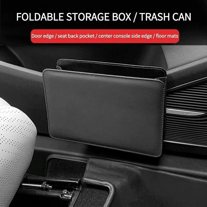 Skládací odpadkový koš na dveře auta PU kůže Multifunkční úložný box Organizér do auta Závěsná úložná taška na opěradlo sedadla Odpadkový koš