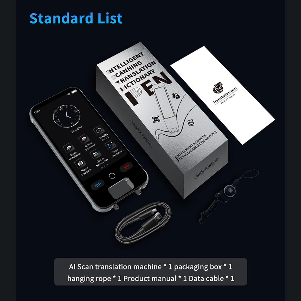 Smart Scan Translator 3.5 Inch Online Offline Photo Translation Device with 148 Languages Rechargeable