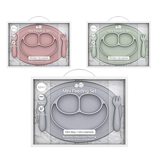 Baby Baby Tableware Baby Easy Mini Feeding Spoon and Fork for Microwave Dishwasher Silicone Non-spill Tableware, Food, Set, [ezpz Peasy] Set, Set,
