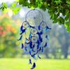 Dream Catcher Traditional Indian Dreamcatcher Wall Art for Bedrooms, Home Wall, Hanging Design, Height (Blue),Metal