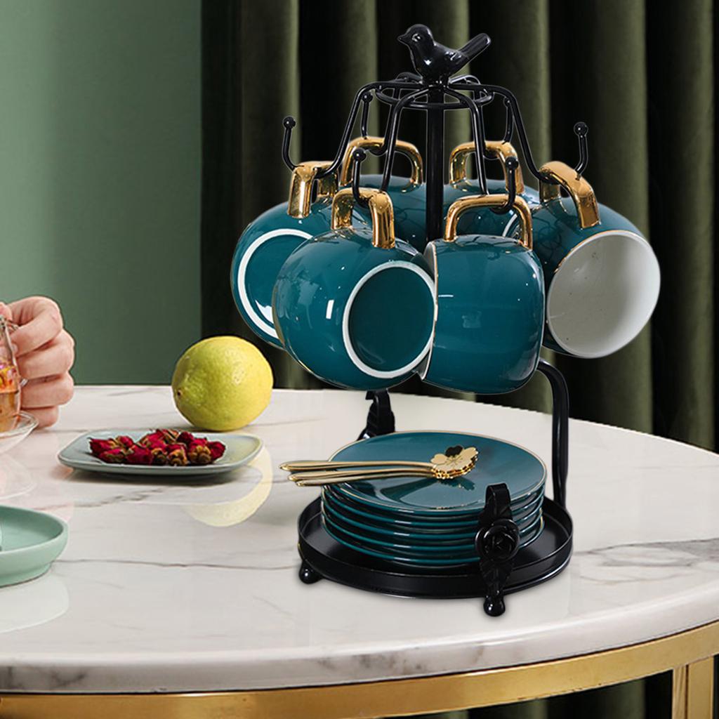 Metall-Tassenständer, Teetassenhalter, Untertassenständer, Tellerhalter, Aufbewahrungsbaum, Organizer, Küchenaccessoires