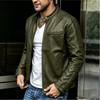 European and American men's clothing autumn and winter men's PU leather jacket men's youth stand-up collar punk men's locomotive leather jacket