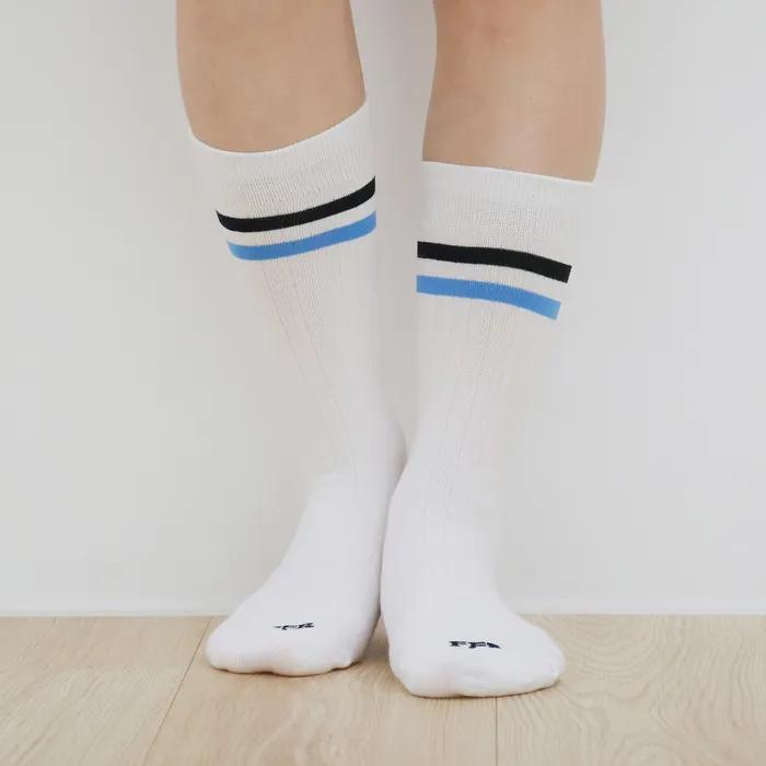Daily Color Line Long Socks Sky Blue