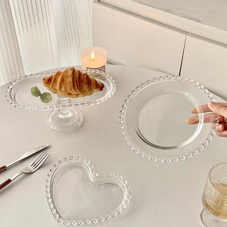 Retro Liebesherz Obst Glasplattenserie – Frühstücks-, Kuchen- und Dessertplatte