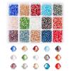 PH PandaHall Approximately 1350 Pieces 15 Colors Glass Beads 4mm Crystal Beads Faceted Austrian Cut Beads Bicone Spacer Beads for DIY Jewelry Handmade