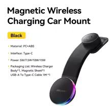 

Essager 360° Free Rotation Magnetic Car Phone Holder LED 15W Wireless Charger Stand for Magsafe For iPhone 17 16 15 14 Pro Max чорний