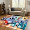 3D Kawaii Grizzy and The Lemmings Cartoon Living Room Non-Slip Area Rug Carpet for Bedroom Playroom Sofa,Home Doormat Gift Kid