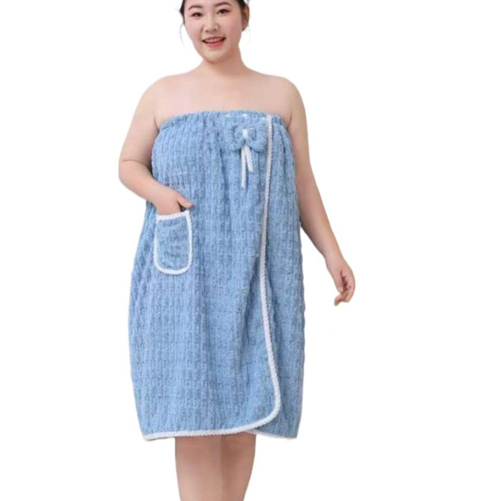 Swimming Bathrobe Soft Lady Bathrobe Plus Size with Pockets Wrap Shower Skirt Beach Towel Thicken Warm Velvet Bath Skirt Salon