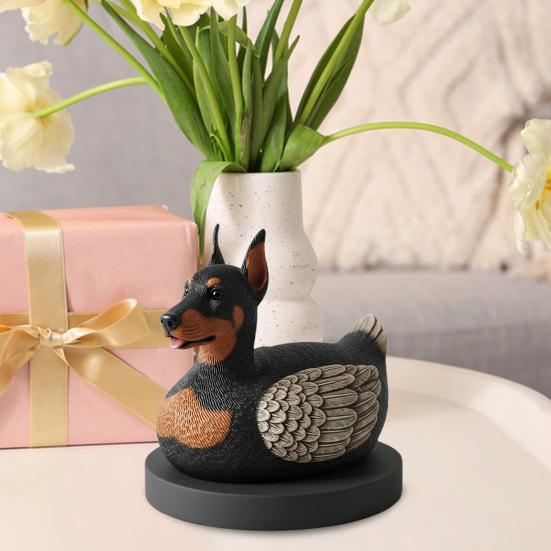 Dog Duck Figurine French Bulldog Corgi Samoyed Dobermann Border Collie Statue Sculpture Home Office Decoration Ornament