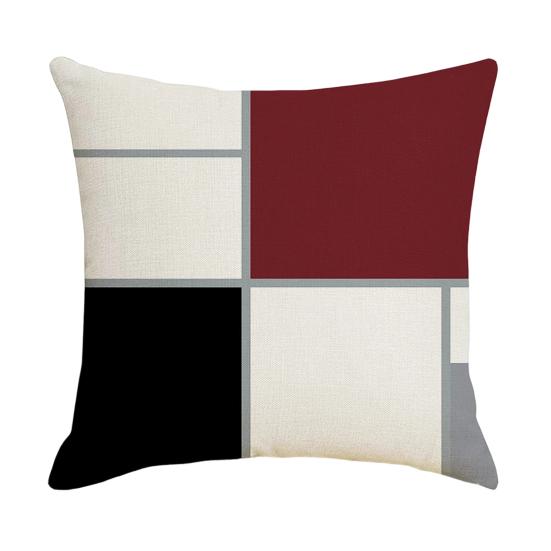 Geometric Cushion Cover, Modern Abstract Throw Pillow Cover, Decorative 18x18 Inch Washable Pillow Case for Sofa Couch Car Seat Decor