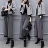2025 Women's Plus Size Woolen Two-Piece Suit: Short Coat & Wide Leg Pants for Autumn/Winter Fashion.