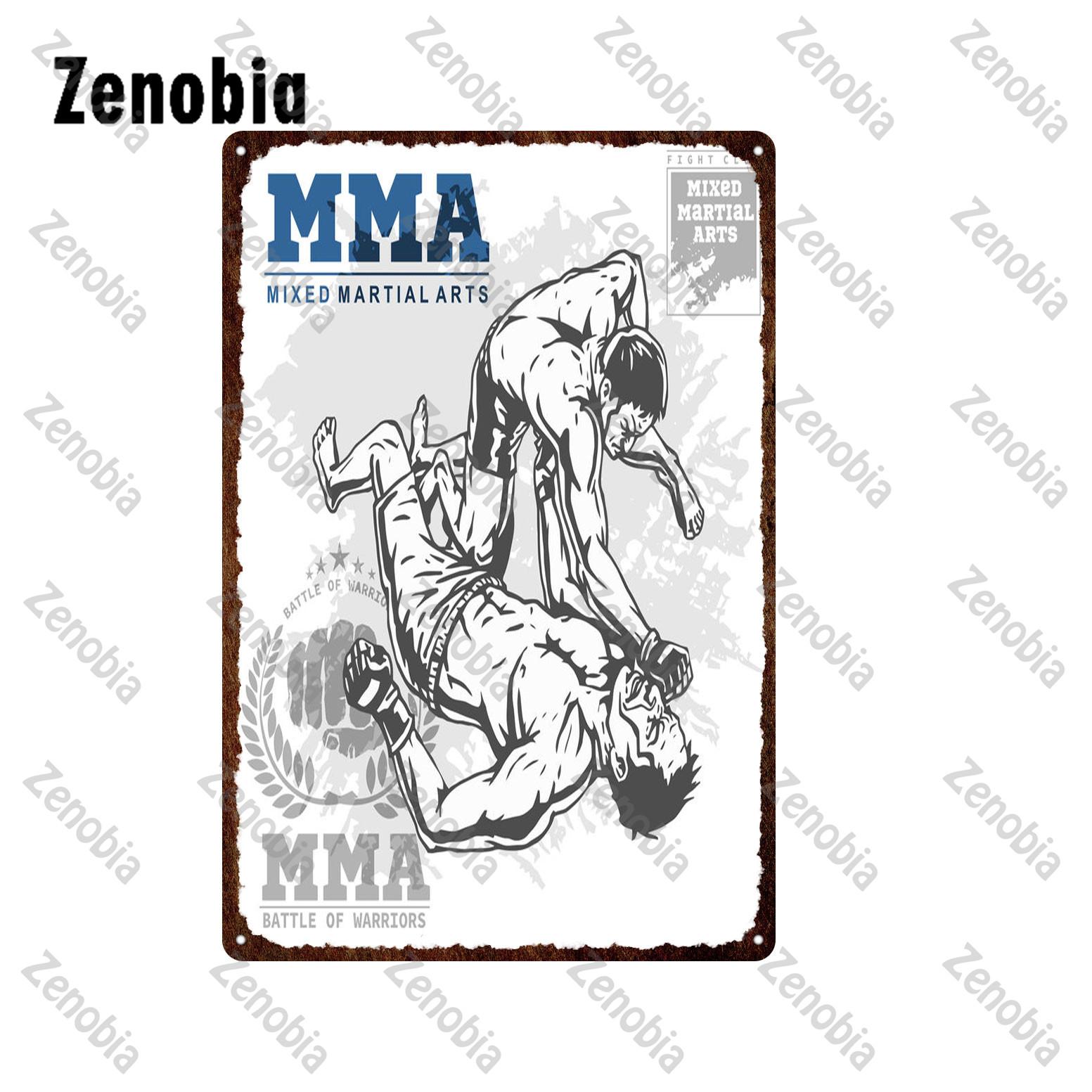 

Металлический знак ММА, смешанные боевые искусства, бойцовский клуб, металлический плакат, жестяные знаки, винтажная табличка, декоративная тарелка, боксерский ринг, клуб, спортивный зал, декор 20x30cm