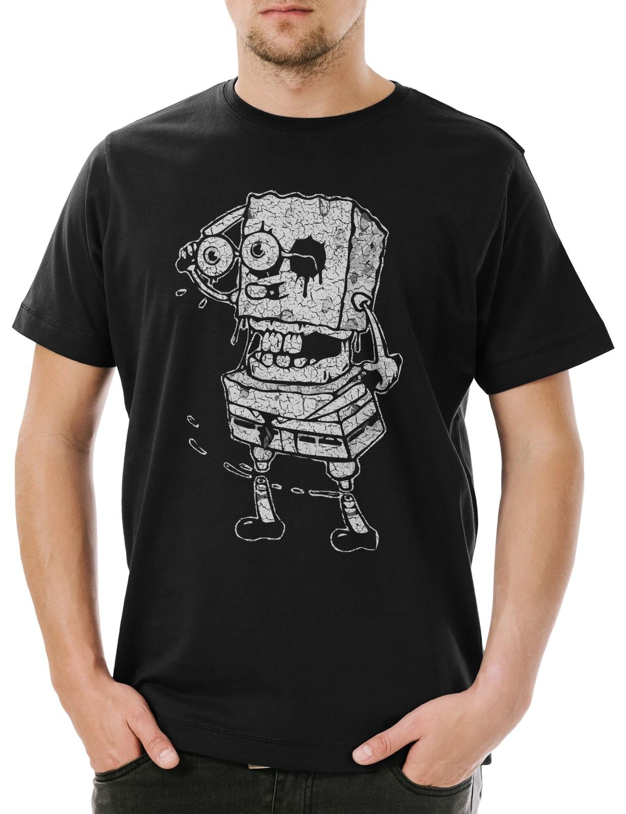 Sponge Rob Mens T-Shirt Mens Womens Tees Top Sponge Horror Walking Bob Zombie Dead Squarepants L