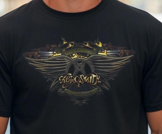 Aerosmith Aero Force One T-Shirt Rock Band on Vintage Black Comfort Colors Tee 3XL