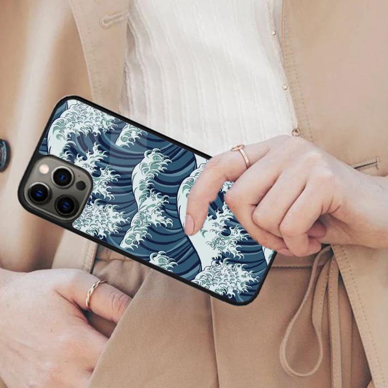 Japanese Wave Art Magnetic Phone Case For APPLE iPhone 17 Air 16 14 13 12 Pro Max 15 Plus Wireless Charge With MagSafe Cover