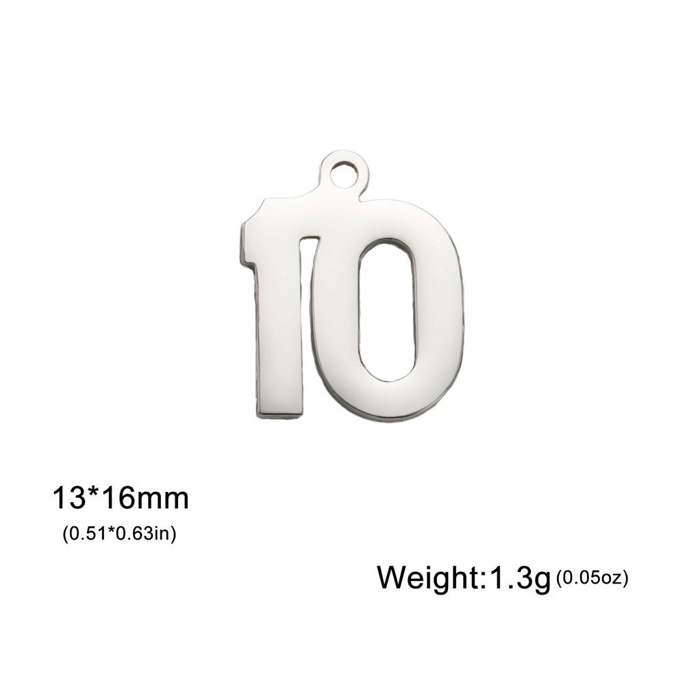 My Shape 1-25 Numbers Charms Stainless Steel Lucky Number Pendant for Necklace Bracelet Jewelry DIY Accessories Wholesale 10pcs
