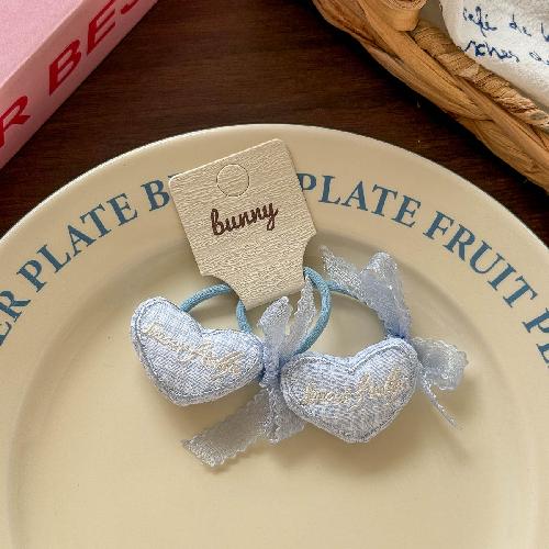 Koreanische Version von rosa und blau kariertem Liebes-Haarspange Haargummi wilde Kinder-Haaraccessoires Haarseil Seitenklemme
