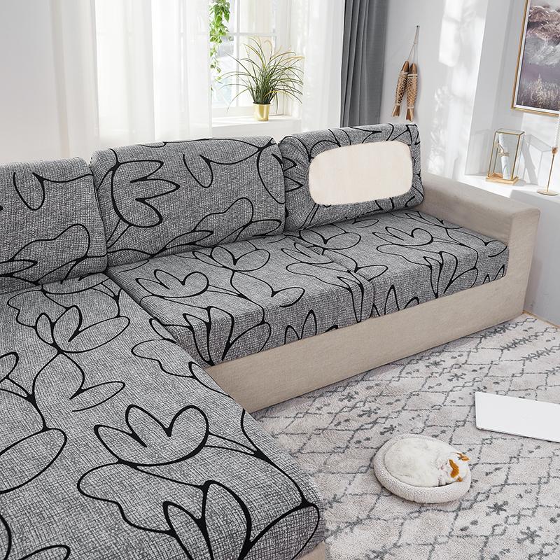 Modern Printed Sofa Cushion Cover Livingroom Funiture Protector Spandex Elastic Removable Lshape Corner Armchair Couch Slipcover