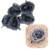 Rose Head Artificial Flowers for Arrangement Decoration 5 Pcs - Gray