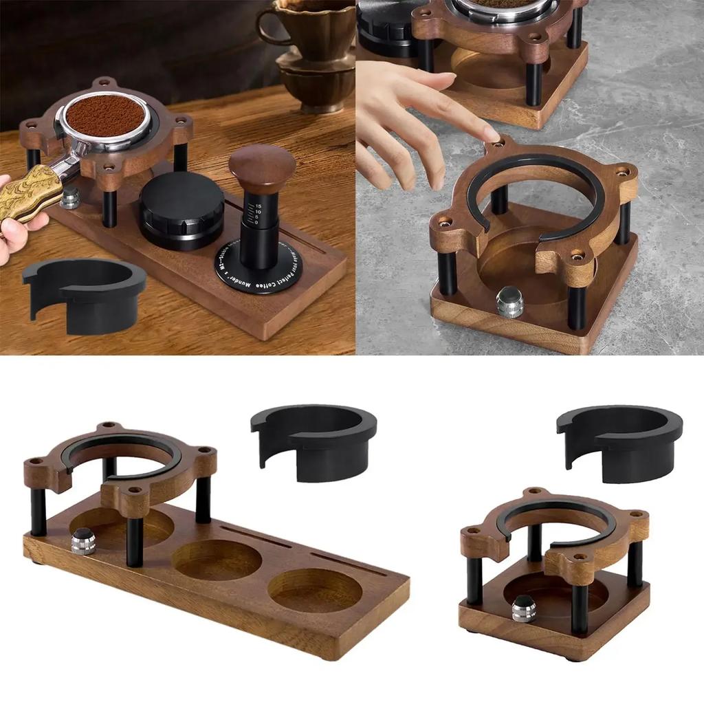Wooden Espresso Tamper Rack 51/53/58mm Portable Manual Espresso Tamping Station for Cafe Office Restaurant Countertop Home Use