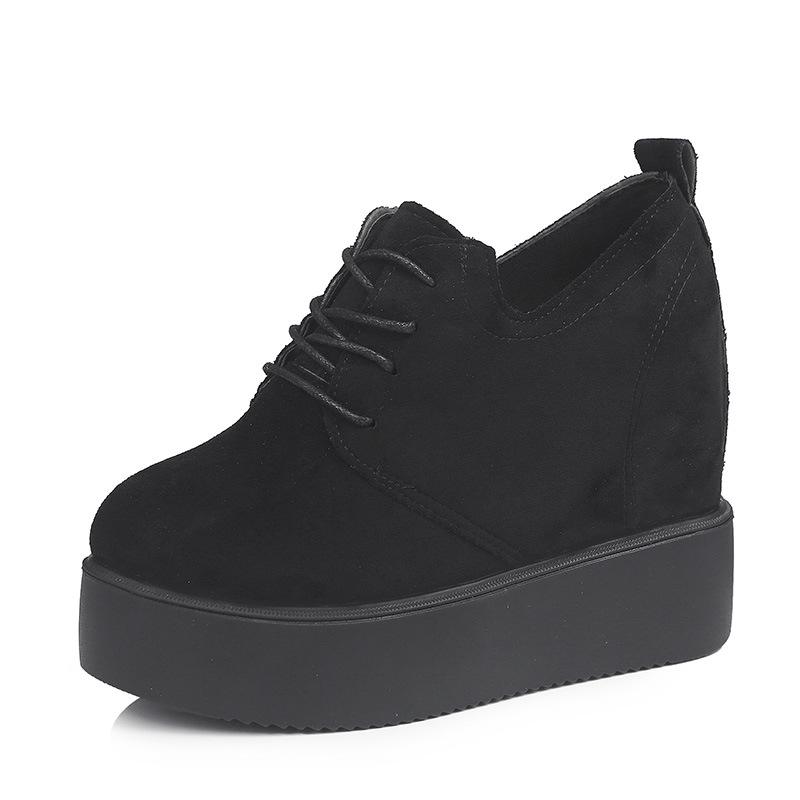 Single shoes women's 2025 new fashionable versatile comfortable inner height increase small retro 10cm lazy women's shoes