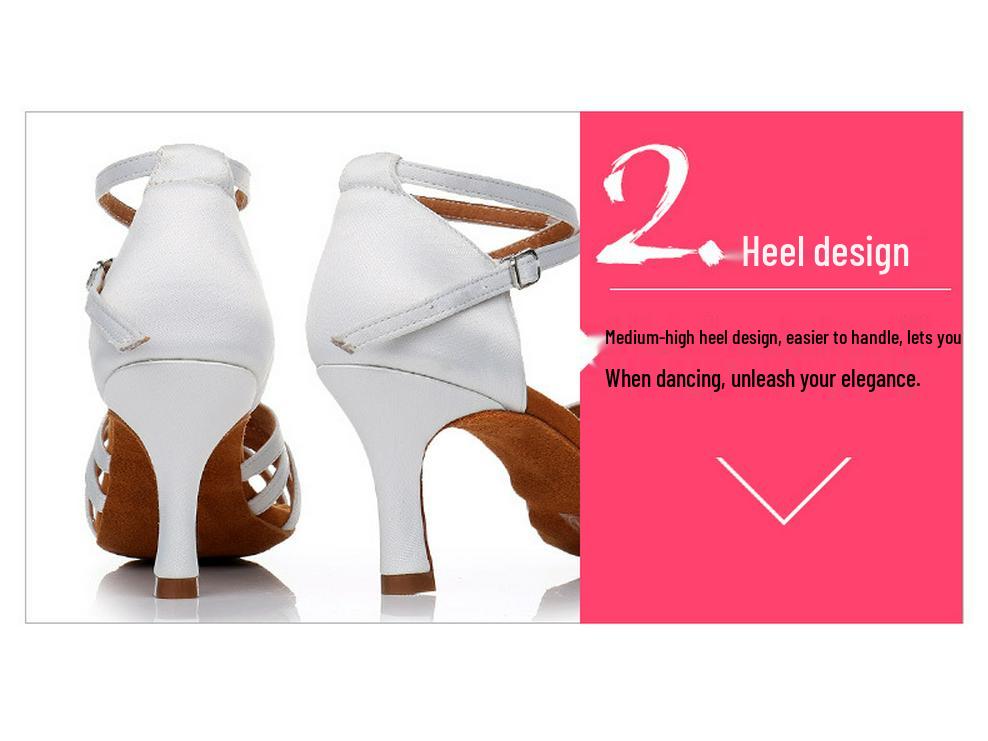 Damen Latein Tanzschuhe, Mittlerer Absatz, Abriebfest, Weiche Sohle, Hoher Absatz, Damen Performance Schuhe für Innen