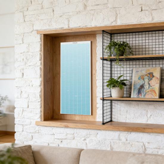 Roczny kalendarz ścienny 2026 Kalendarz na cały rok Jednostronicowy Od stycznia do grudnia 12 miesięcy Planer harmonogramu Pionowy Roczny kalendarz do zawieszenia do domu i biura