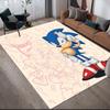 Sonic the Hedgehog Flannel Pattern Square Carpet,Area Rug,Carpet Rug for Living Room Bedroom Sofa Playroom Decor,Non-slip Floor Mat