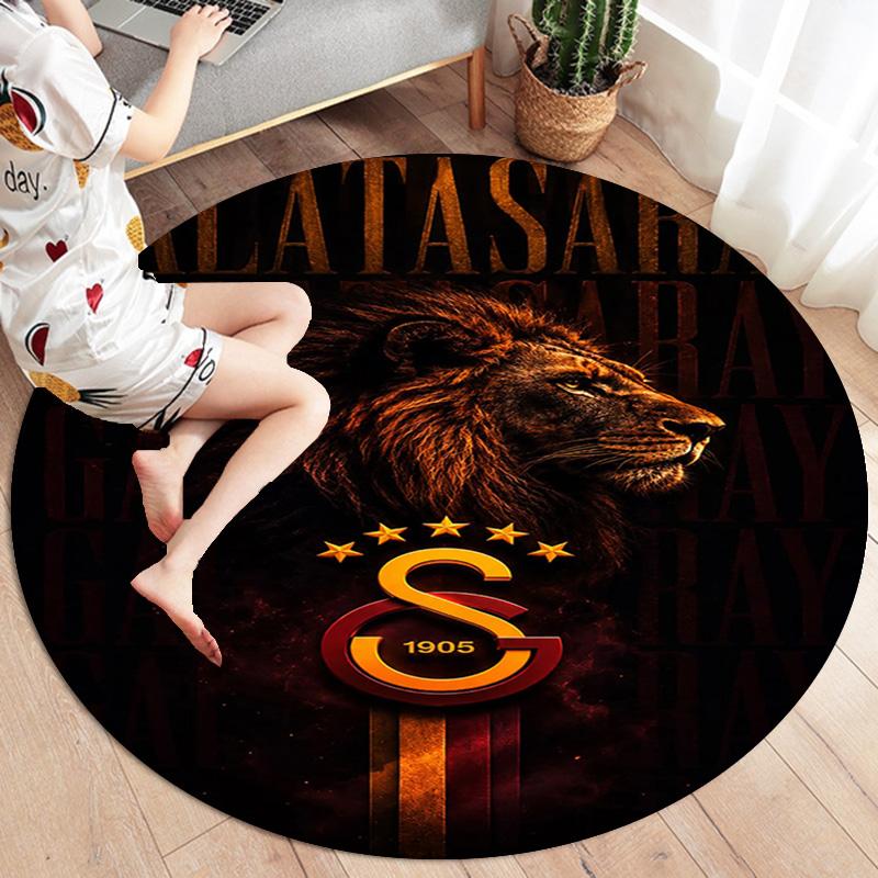 Galatasaray S Round Area Rug,Carpet Rug for Living Room Bedroom Sofa Playroom Decor,Non-slip Floor Mat