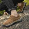Comfort All-match Hiking Shoes Genuine Leather Casual Shoes High Quality Mens Stylish Sneakers Lace Up Handmade Outdoor Footwear