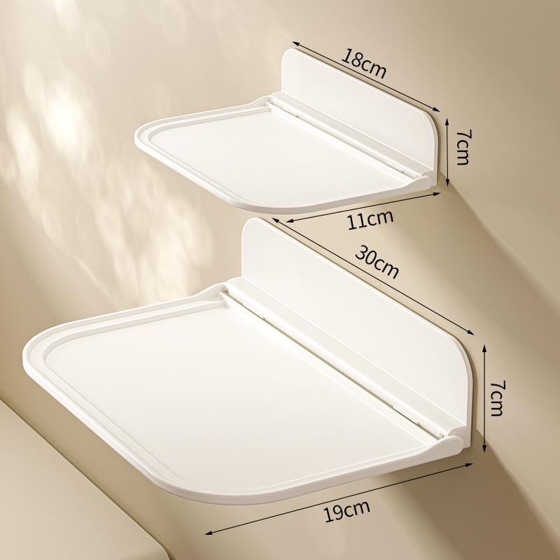 Punch-Free Foldable Wall Shelf: Bathroom, Bedside, or Dorm Storage for Mobile Phones & Set-Top Boxes