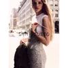 Summer New Product Women's Clothes round Neck Spaghetti Strap Long Sequin Stickers Floral Decorations Intimates Type Dress 1223454