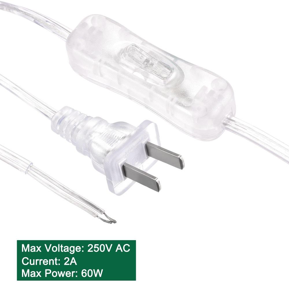 2pcs Copper Transparent Plug Switch Power Cord Home Appliance Power Connection Cable  Electrician