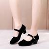 Scarpe con Tacco Alto da Donna Autunno Primavera Décolleté Piattaforma Scarpe in Tessuto Vecchio Stile di Pechino Casual Zapatos Cinturino con Fibbia Calzature Solide da Lavoro