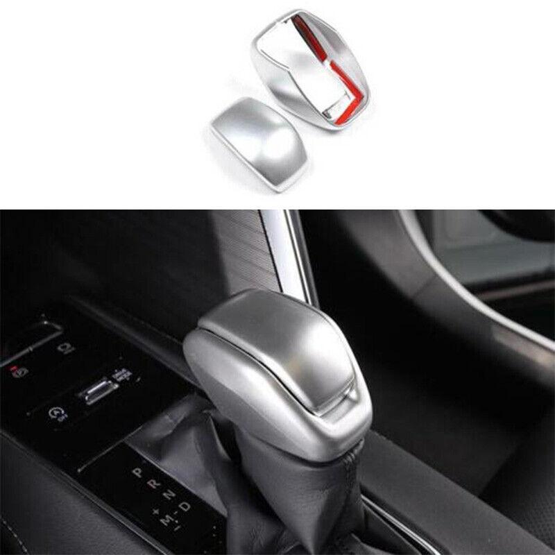 For Toyota Venza 2021-2023 Matte Silver Console Gear Shift Knob Cover Trim 2pcs