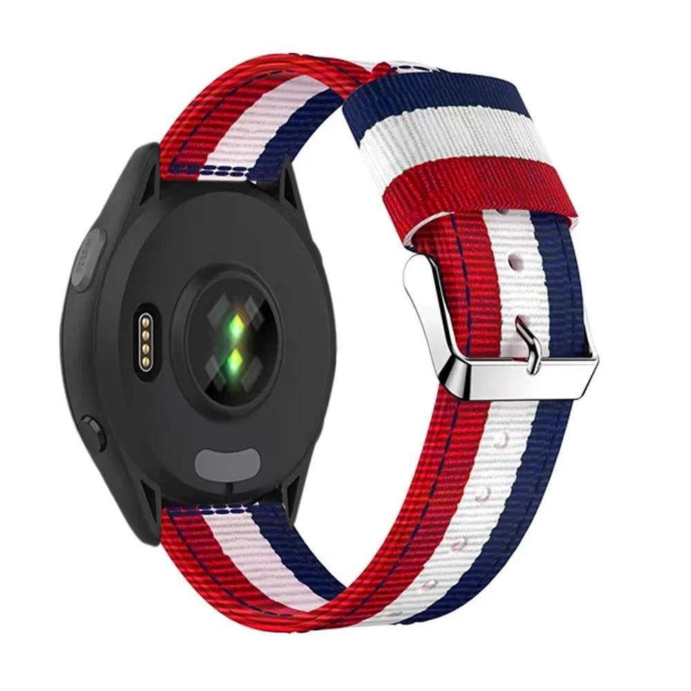22mm 20mm Canvas Nylon Strap For Garmin Forerunner 570 965 265 165 55 970 Venu 3 Bracelet Belt Vivoactive 6 5 Approach S50 Band
