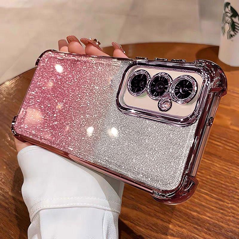 SamsungA17 Case Glitter Phone Cover For Samsung Galaxy A17 A07 S25 Edge Plus S25FE Back Transparent Luxury Women Case A 17