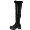 Warm Fur Plush Snow Boots Women Winter Shoes Platform Over High Knee Boots Waterproof Comfortable Female Black Brown Rain Shoes
