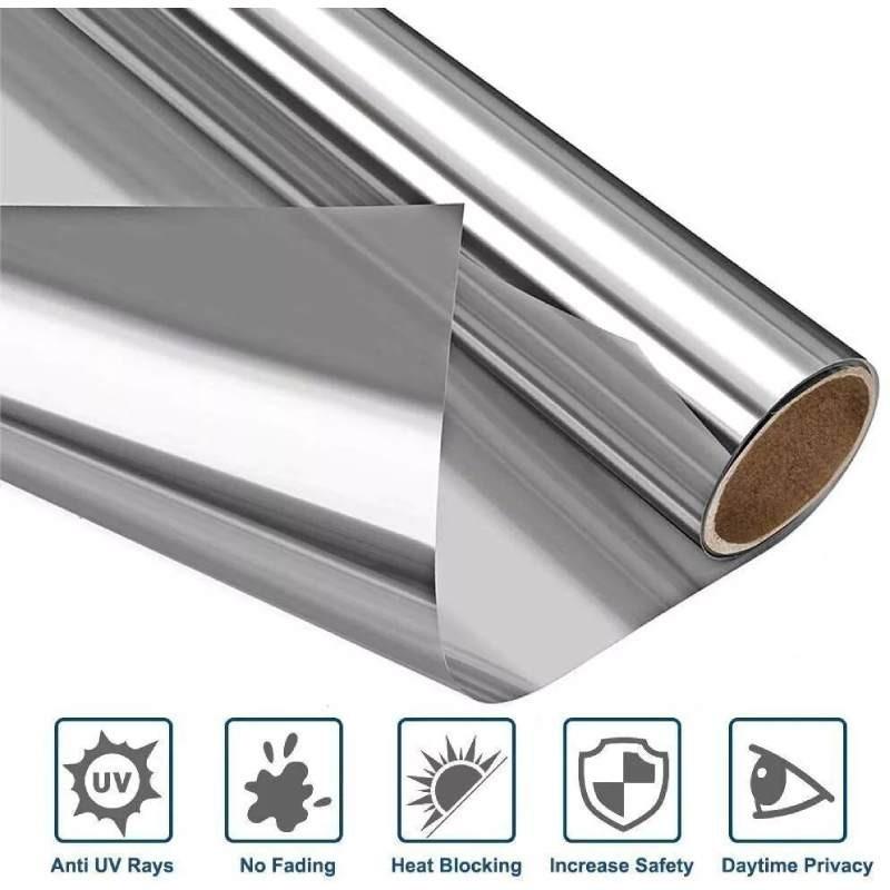 Mirror One Way Window Film Uv Reflective Privacy Tint Foil Home Sticker Glass