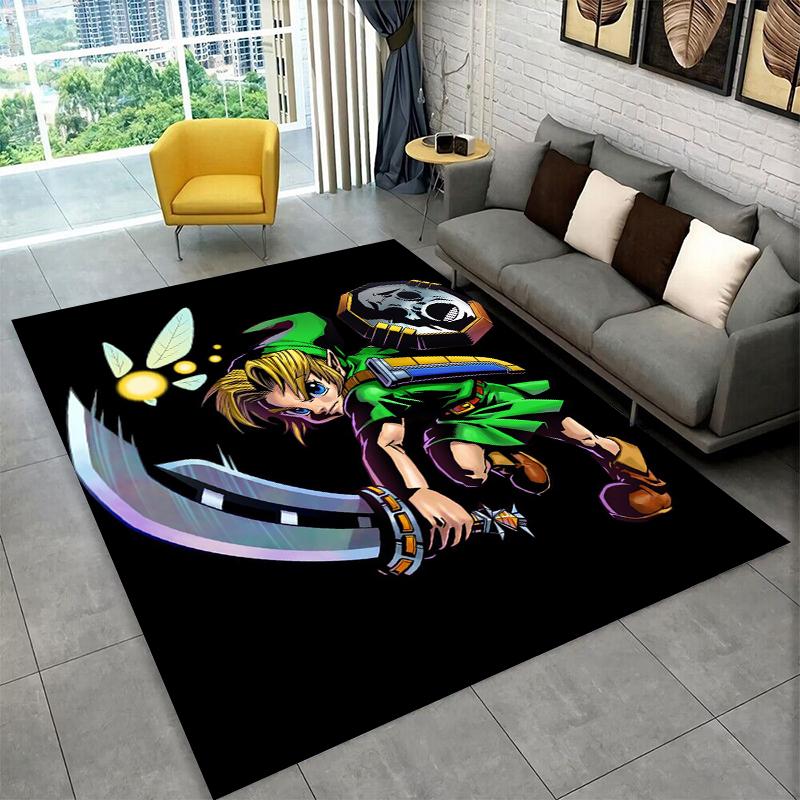 Klassiek Spel Z-Zelda Cartoon Link Tapijt Vloerkleed voor Speelkamer Slaapkamer Woonkamer Bank Huisdecoratie, Kinder Vloerkleed Antislip Vloermat