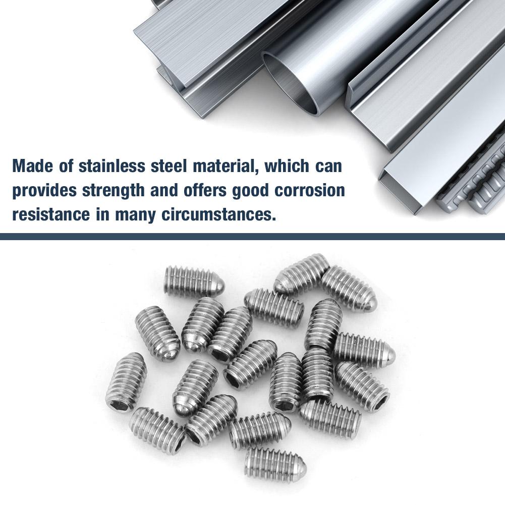 20pcs  Set Stainless Steel Thread Hex Spring Ball Plunger Screw (M6*10)