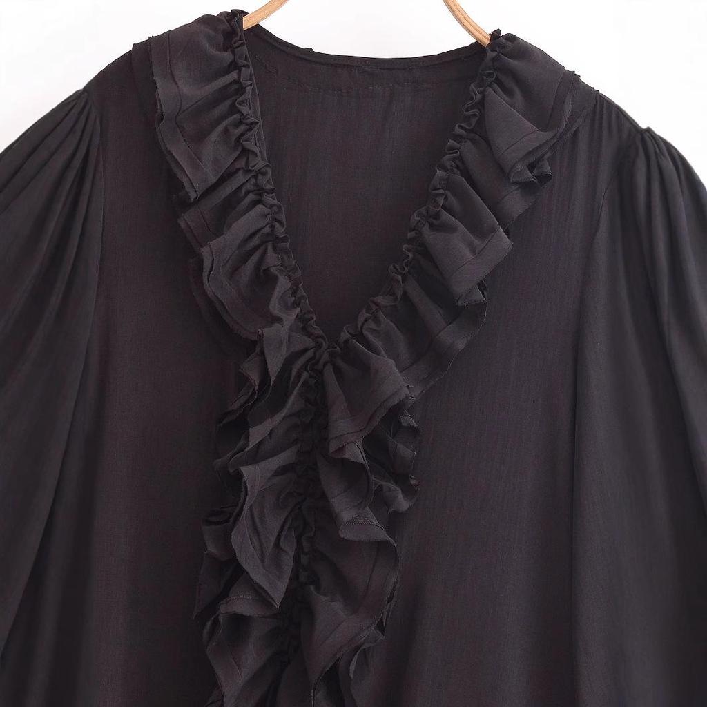 2024 Women's Winter Fashion V-Neck Layered Long Sleeve Shirt