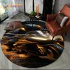 3D Retro Vintage Motorcycle Cartoon Round Area Carpet Rug for Living Room Bedroom Kid Playroom Decor,Pet Area Rug Non-slip Gift