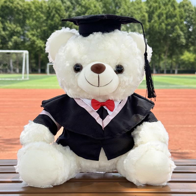 Graduation Gift University Doctorate Master's Bear Doll Teddy Bear Plush Toy Printed Gift Gift for Classmates